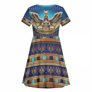 Egyptian Goddess Isis Kid Short Sleeve Dress Ancient Mythology Winged Queen
