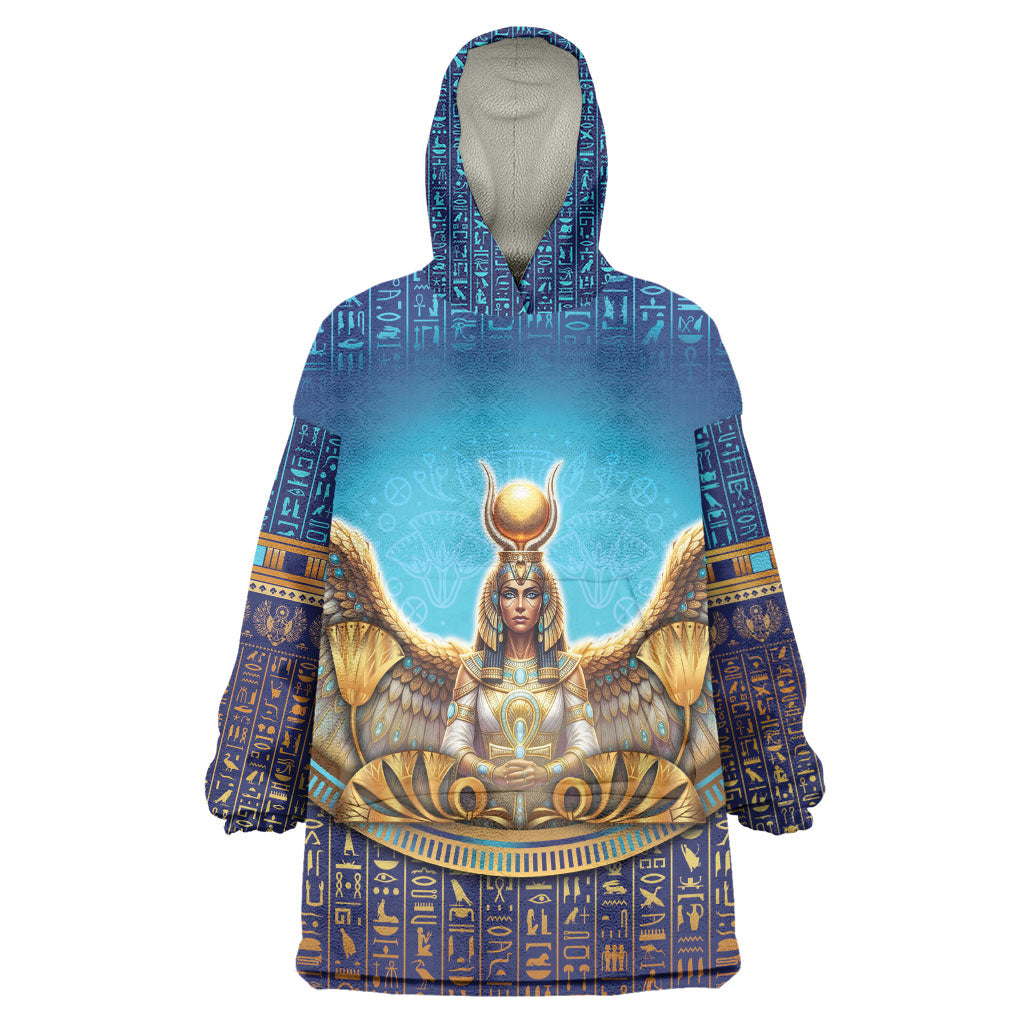 Egyptian Goddess Isis Kid Wearable Blanket Hoodie Ancient Mythology Winged Queen
