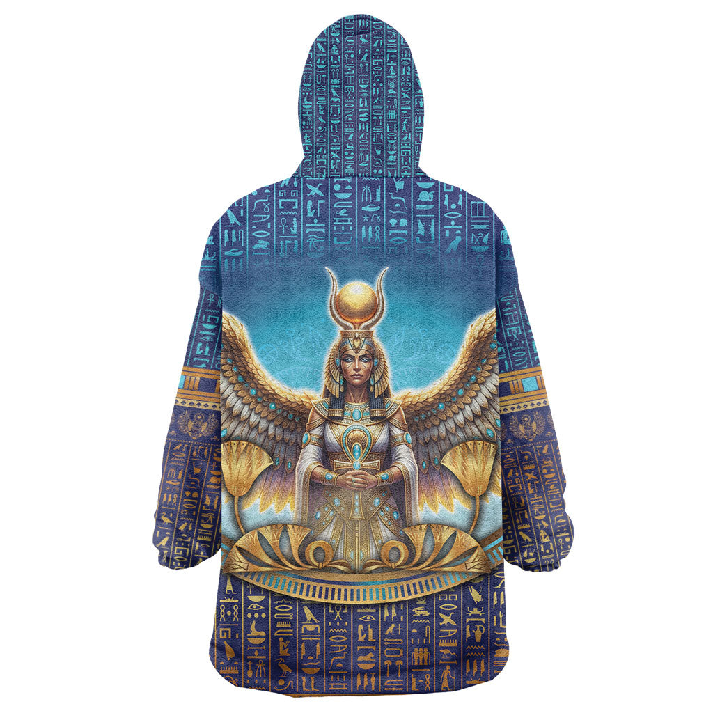 Egyptian Goddess Isis Kid Wearable Blanket Hoodie Ancient Mythology Winged Queen