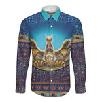 Egyptian Goddess Isis Long Sleeve Button Shirt Ancient Mythology Winged Queen