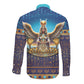 Egyptian Goddess Isis Long Sleeve Button Shirt Ancient Mythology Winged Queen