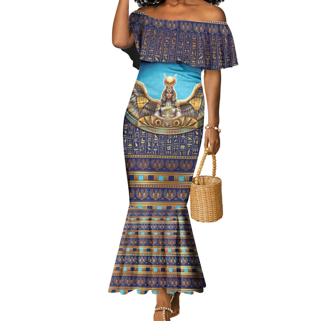 Egyptian Goddess Isis Mermaid Dress Ancient Mythology Winged Queen