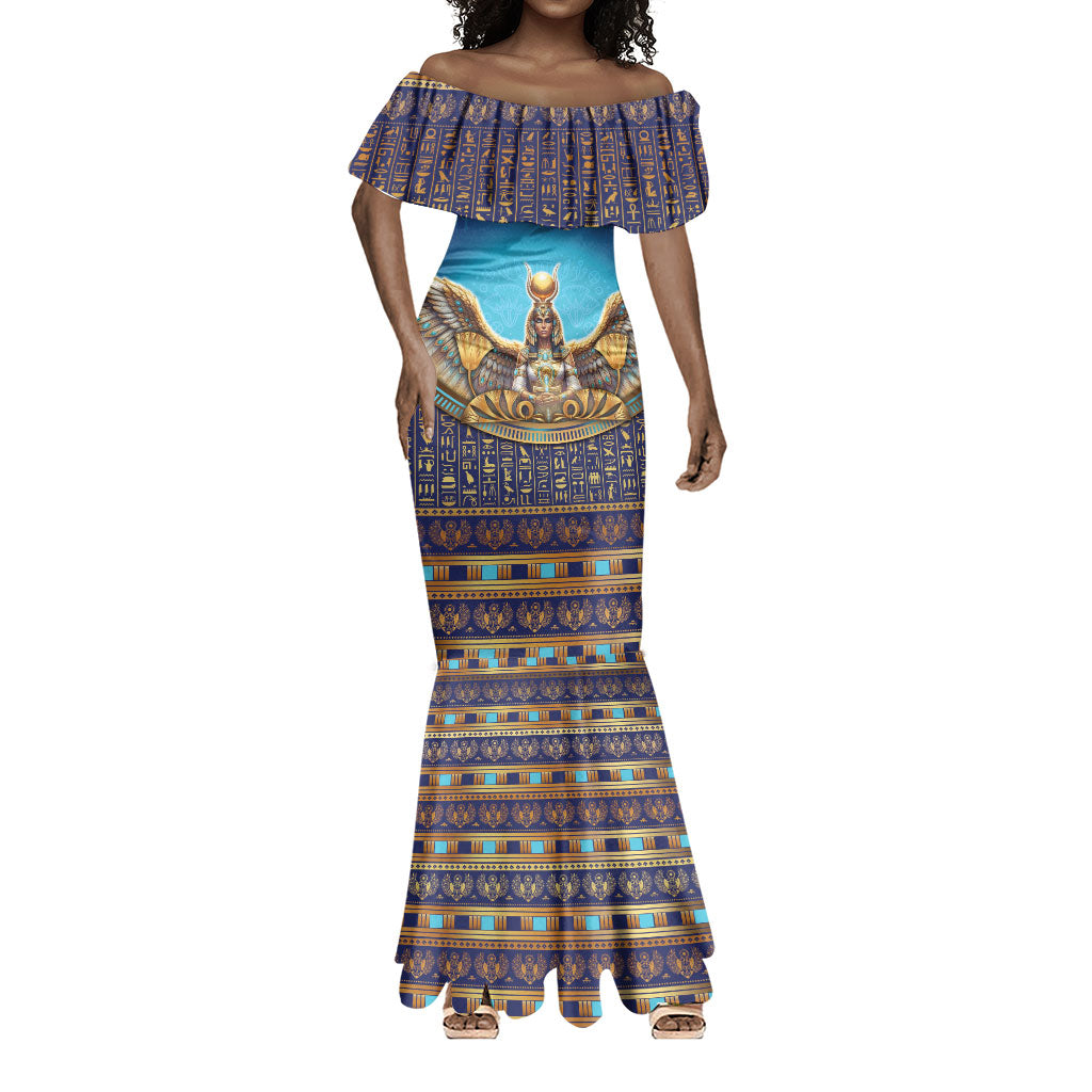 Egyptian Goddess Isis Mermaid Dress Ancient Mythology Winged Queen