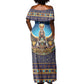 Egyptian Goddess Isis Off Shoulder Maxi Dress Ancient Mythology Winged Queen