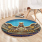 Egyptian Goddess Isis Round Carpet Ancient Mythology Winged Queen