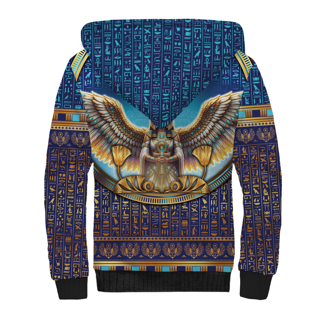 Egyptian Goddess Isis Sherpa Hoodie Ancient Mythology Winged Queen