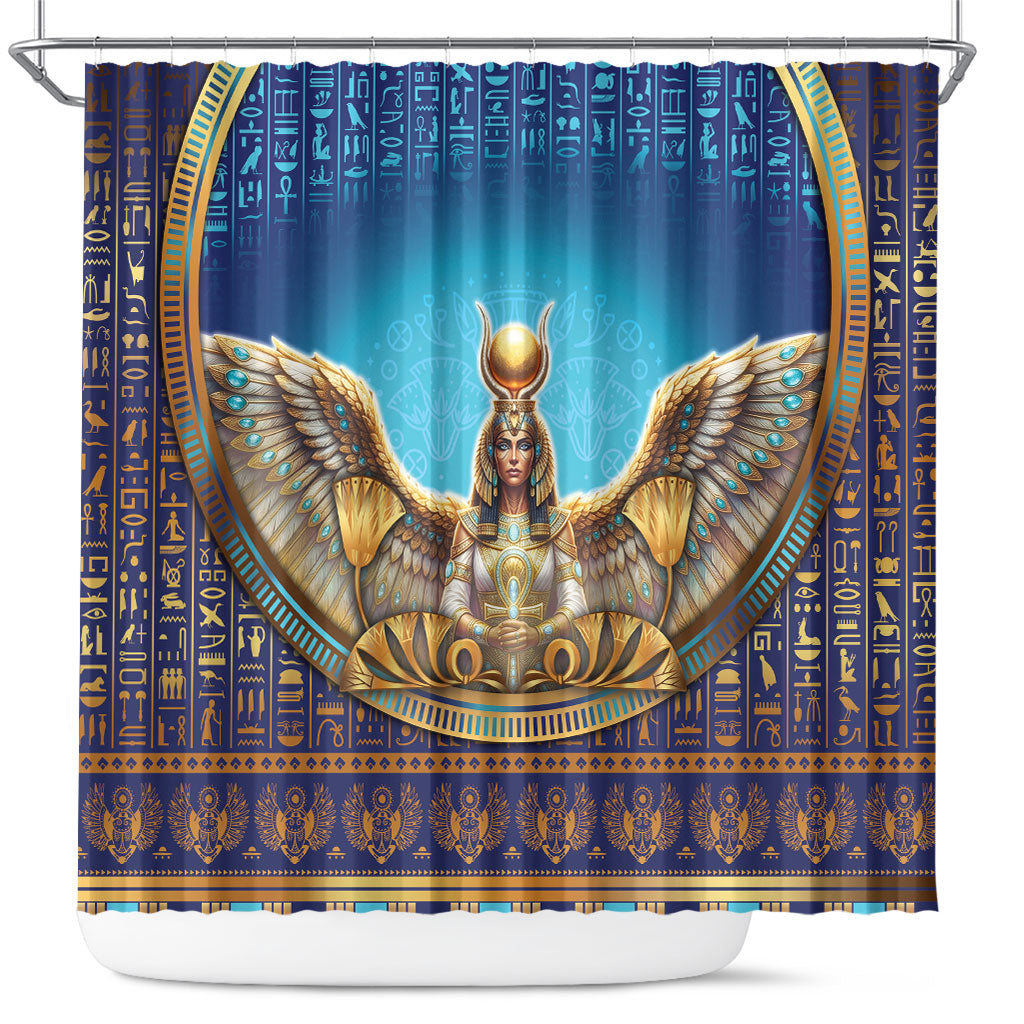 Egyptian Goddess Isis Shower Curtain Ancient Mythology Winged Queen