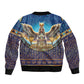 Egyptian Goddess Isis Sleeve Zip Bomber Jacket Ancient Mythology Winged Queen