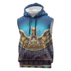 Egyptian Goddess Isis Sleeveless Hoodie Ancient Mythology Winged Queen