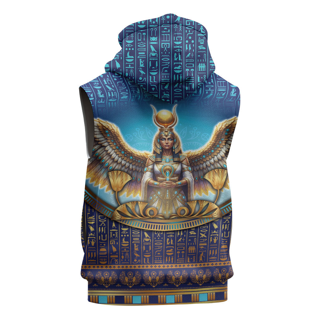 Egyptian Goddess Isis Sleeveless Hoodie Ancient Mythology Winged Queen