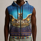 Egyptian Goddess Isis Sleeveless Zip Hoodie Ancient Mythology Winged Queen