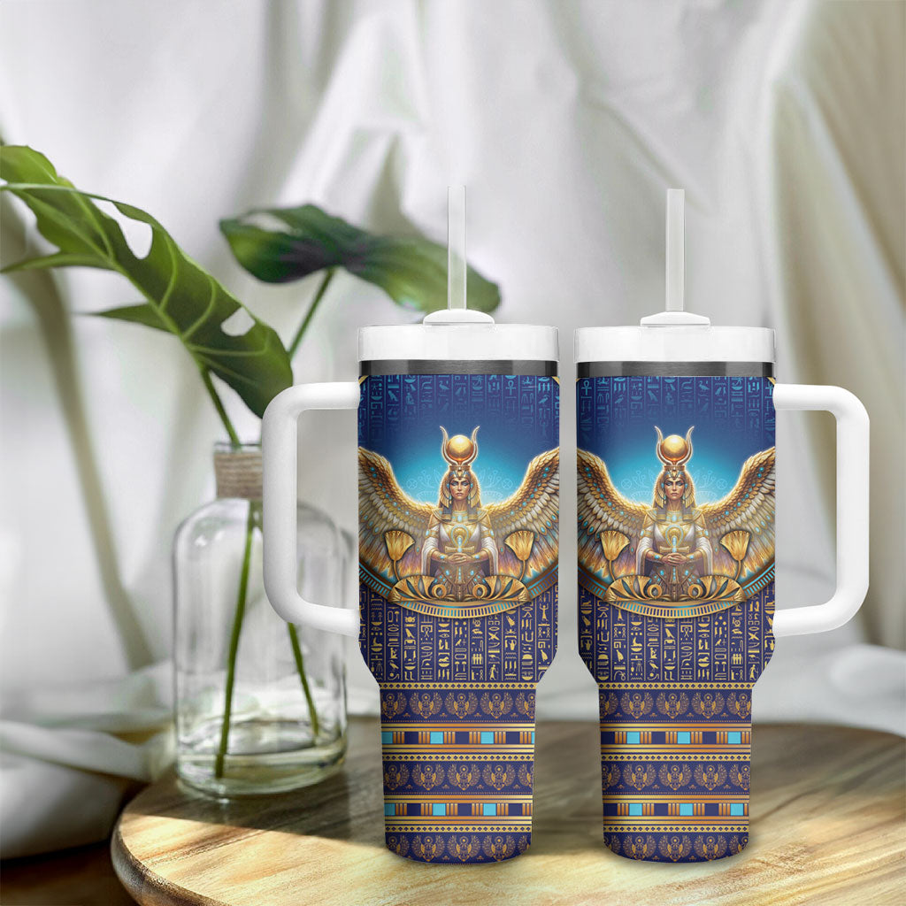 Egyptian Goddess Isis Tumbler With Handle Ancient Mythology Winged Queen