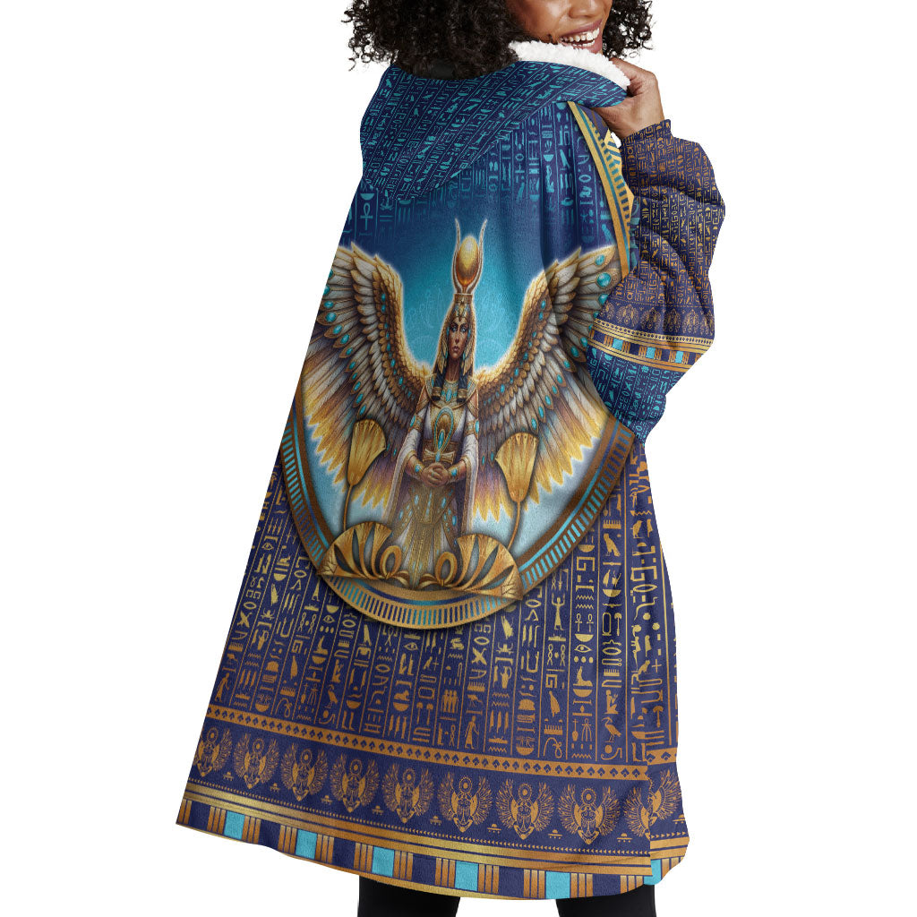 Egyptian Goddess Isis Wearable Blanket Hoodie Ancient Mythology Winged Queen