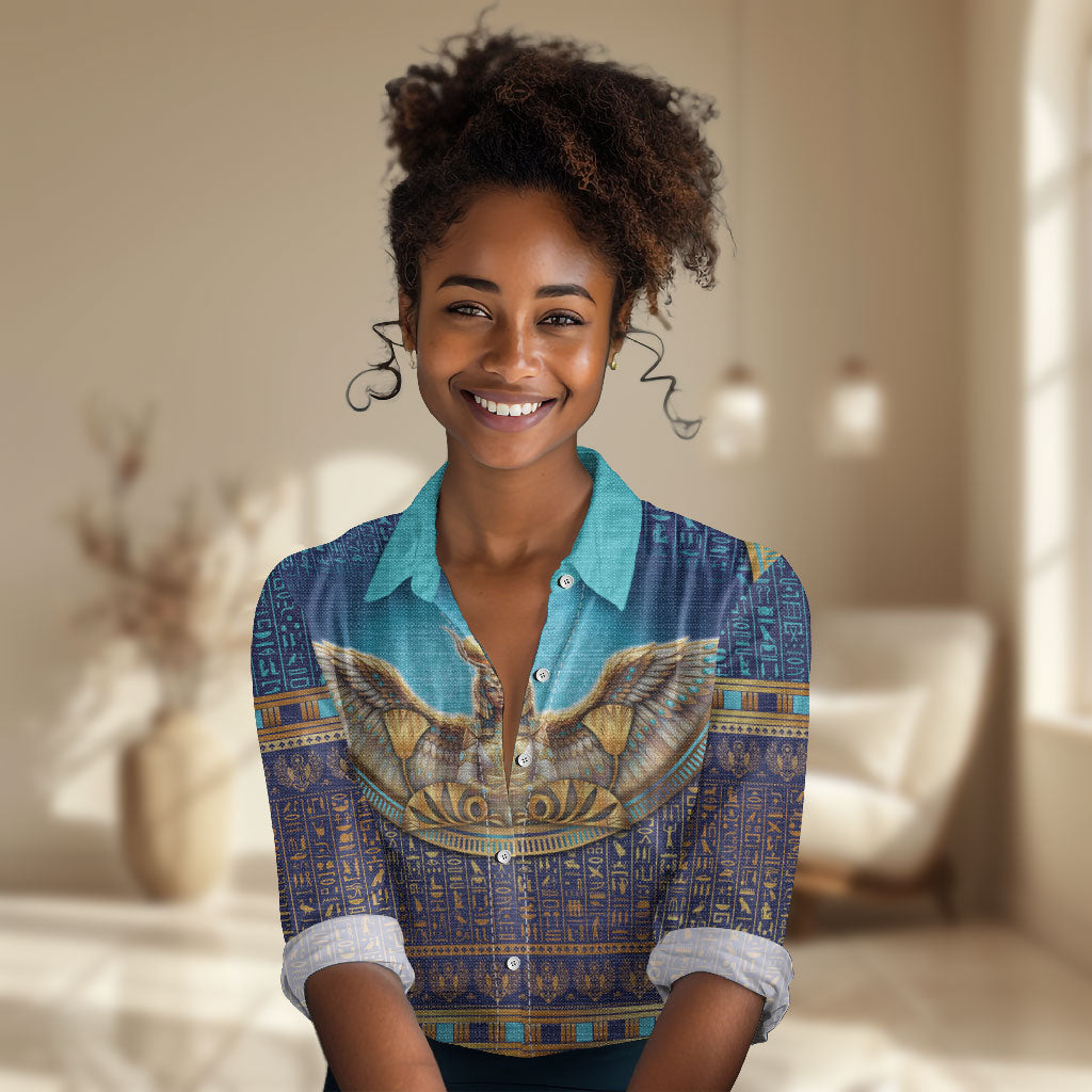 Egyptian Goddess Isis Women Casual Shirt Ancient Mythology Winged Queen