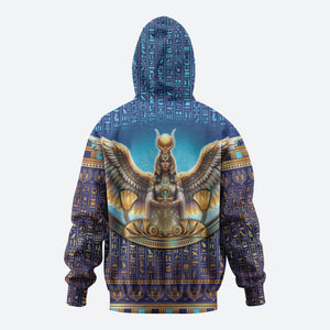 Egyptian Goddess Isis Zip Hoodie Ancient Mythology Winged Queen