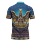 Egyptian Goddess Isis Zipper Polo Shirt Ancient Mythology Winged Queen