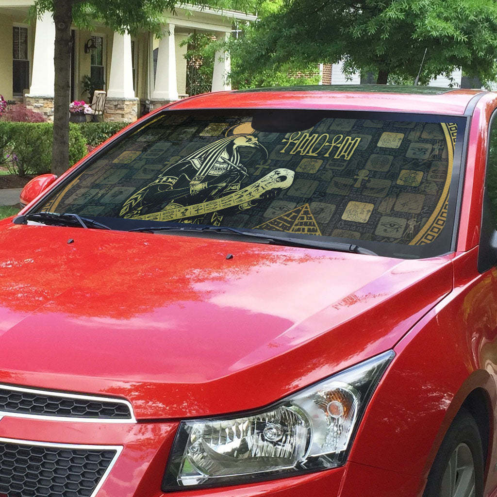 Egyptian God Thoth Auto Sun Shade Ancient Mythology Ibis Wisdom Hieroglyphic