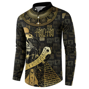 Egyptian God Thoth Button Sweatshirt Ancient Mythology Ibis Wisdom Hieroglyphic