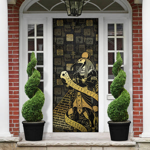 Egyptian God Thoth Door Cover Ancient Mythology Ibis Wisdom Hieroglyphic