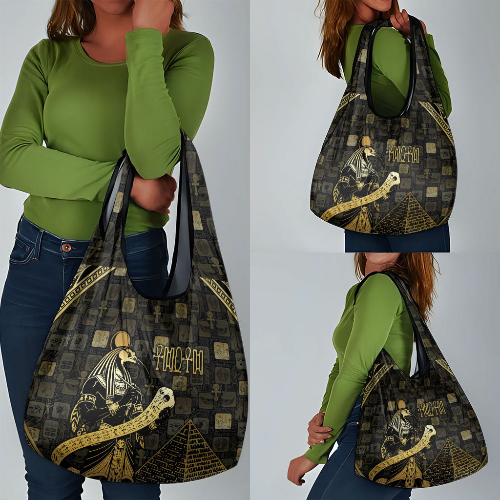 Egyptian God Thoth Grocery Bag Ancient Mythology Ibis Wisdom Hieroglyphic