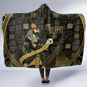 Egyptian God Thoth Hooded Blanket Ancient Mythology Ibis Wisdom Hieroglyphic