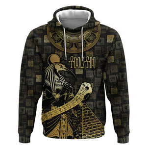 Egyptian God Thoth Hoodie Ancient Mythology Ibis Wisdom Hieroglyphic