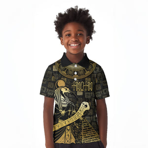 Egyptian God Thoth Kid Polo Shirt Ancient Mythology Ibis Wisdom Hieroglyphic