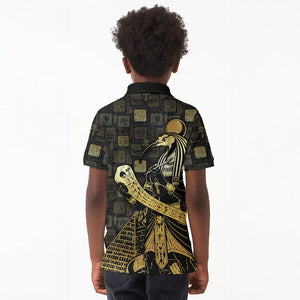 Egyptian God Thoth Kid Polo Shirt Ancient Mythology Ibis Wisdom Hieroglyphic