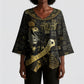 Egyptian God Thoth Kimono Sleeve Blouse Ancient Mythology Ibis Wisdom Hieroglyphic