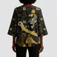 Egyptian God Thoth Kimono Sleeve Blouse Ancient Mythology Ibis Wisdom Hieroglyphic