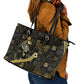 Egyptian God Thoth Leather Tote Bag Ancient Mythology Ibis Wisdom Hieroglyphic