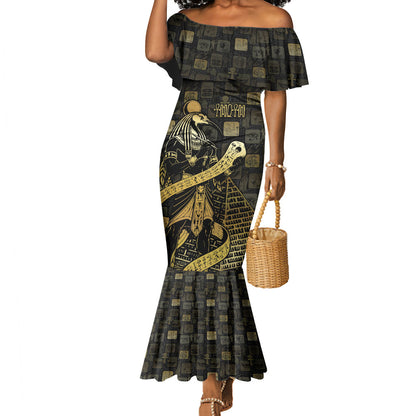 Egyptian God Thoth Mermaid Dress Ancient Mythology Ibis Wisdom Hieroglyphic
