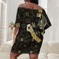 Egyptian God Thoth Off Shoulder Short Dress Ancient Mythology Ibis Wisdom Hieroglyphic