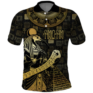 Egyptian God Thoth Polo Shirt Ancient Mythology Ibis Wisdom Hieroglyphic