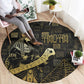 Egyptian God Thoth Round Carpet Ancient Mythology Ibis Wisdom Hieroglyphic