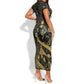 Egyptian God Thoth Short Sleeve Bodycon Dress Ancient Mythology Ibis Wisdom Hieroglyphic