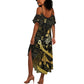 Egyptian God Thoth Summer Maxi Dress Ancient Mythology Ibis Wisdom Hieroglyphic