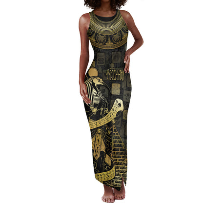 Egyptian God Thoth Tank Maxi Dress Ancient Mythology Ibis Wisdom Hieroglyphic