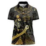 Egyptian God Thoth Women Polo Shirt Ancient Mythology Ibis Wisdom Hieroglyphic