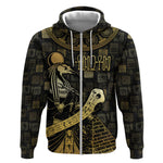 Egyptian God Thoth Zip Hoodie Ancient Mythology Ibis Wisdom Hieroglyphic
