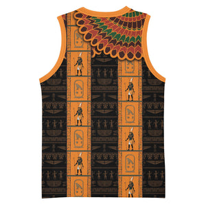 Egyptian God Horus Basketball Jersey Ancient Mythology Falcon Hieroglyphic Patterns