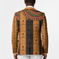 Egyptian God Horus Blazer Ancient Mythology Falcon Hieroglyphic Patterns