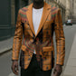 Egyptian God Horus Blazer Ancient Mythology Falcon Hieroglyphic Patterns