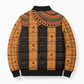 Egyptian God Horus Bomber Puffer Jacket Ancient Mythology Falcon Hieroglyphic Patterns