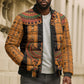 Egyptian God Horus Bomber Puffer Jacket Ancient Mythology Falcon Hieroglyphic Patterns