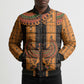 Egyptian God Horus Bomber Puffer Jacket Ancient Mythology Falcon Hieroglyphic Patterns