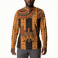 Egyptian God Horus Button Sweatshirt Ancient Mythology Falcon Hieroglyphic Patterns