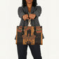 Egyptian God Horus Leather Bag Ancient Mythology Falcon Hieroglyphic Patterns
