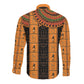 Egyptian God Horus Long Sleeve Button Shirt Ancient Mythology Falcon Hieroglyphic Patterns