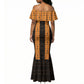 Egyptian God Horus Mermaid Dress Ancient Mythology Falcon Hieroglyphic Patterns